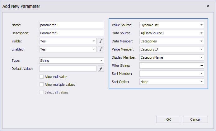 Dynamic parameter values