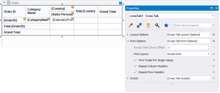 eurd-win-cross-tab-print-options-properties-window