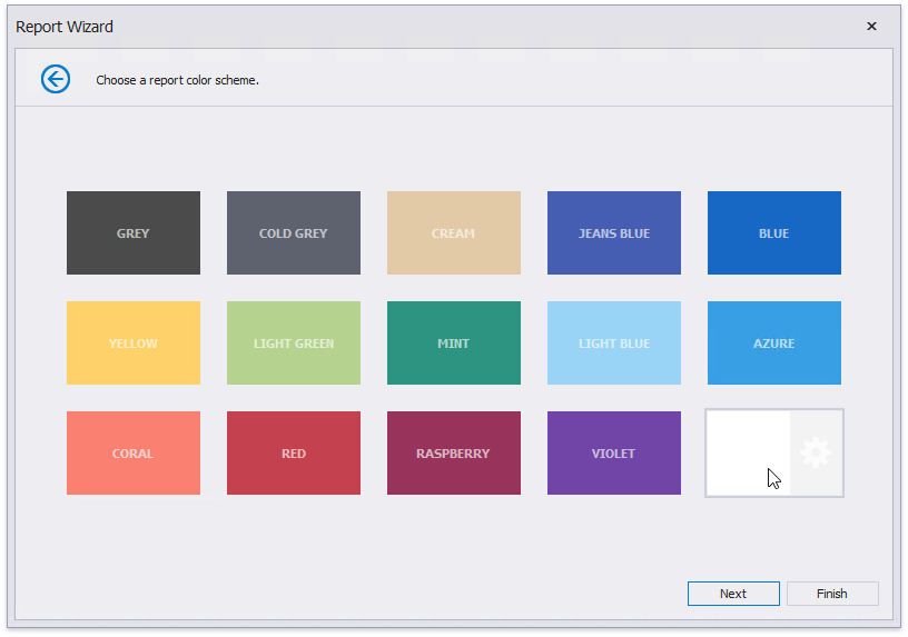 eurd-win-cross-tab-report-wizard-set-color-scheme