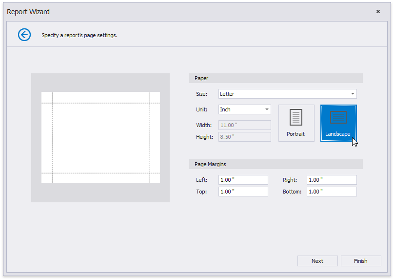 VerticalBandDemoReport_PageSettings