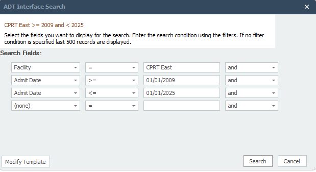 ADT Search Dialog