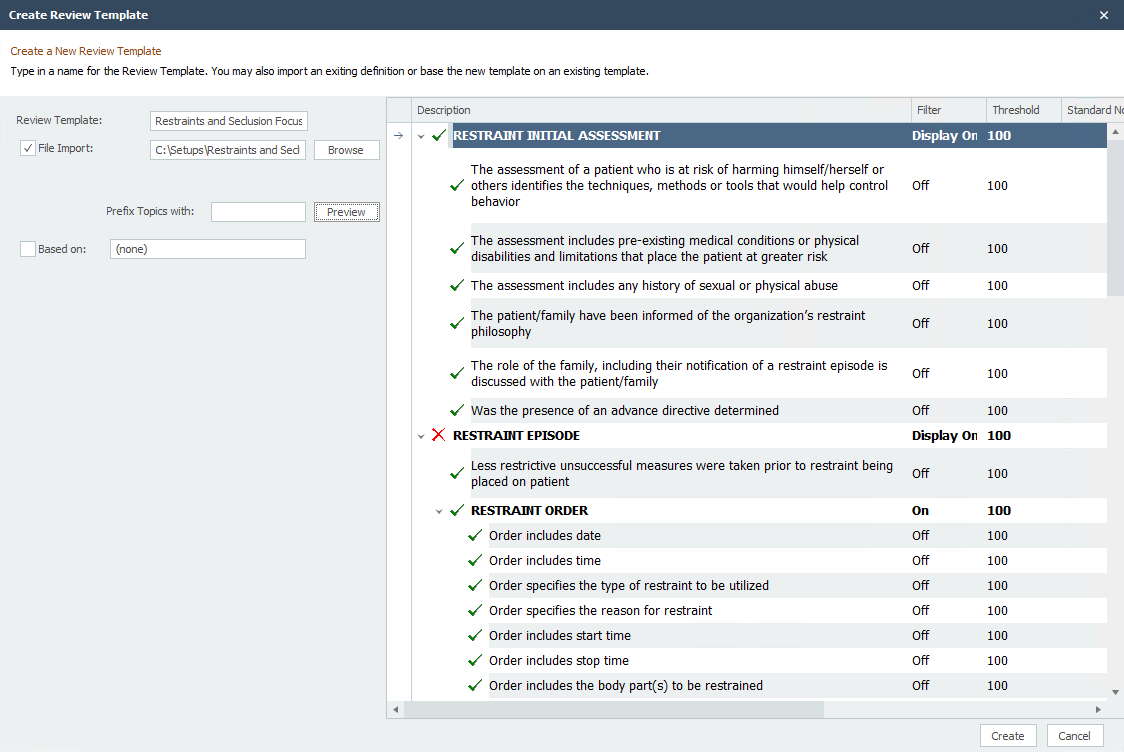 Import Review Template