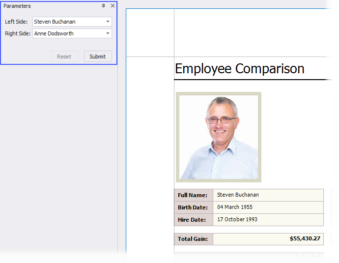 Specify parameter values in the Parameters Panel