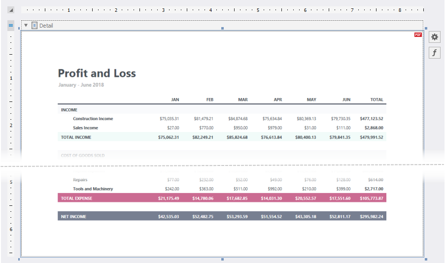 Adjust the Pdf Content control's size