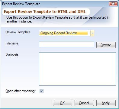 Dialog Export Review Template