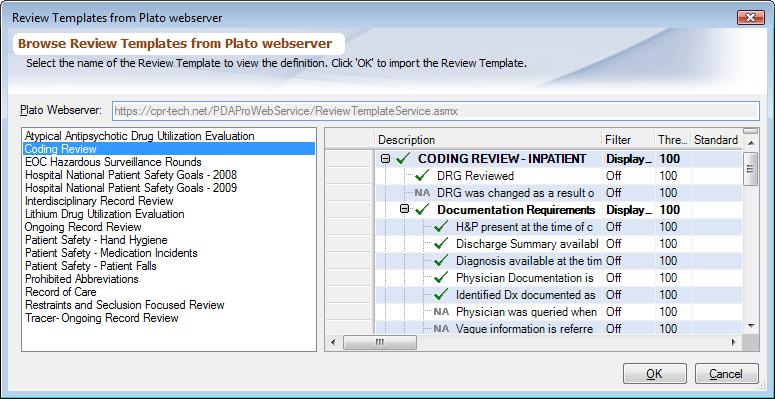 Dialog Review Template from Plato Server