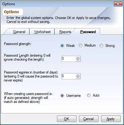 Dialog System Options - Password