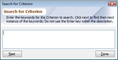 Search Criterion Dialog